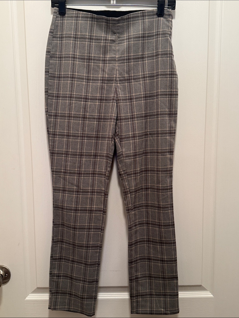 Nine West Gray Plaid Women’s Side Zip Skinny Pants - Size 2